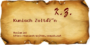 Kunisch Zoltán névjegykártya